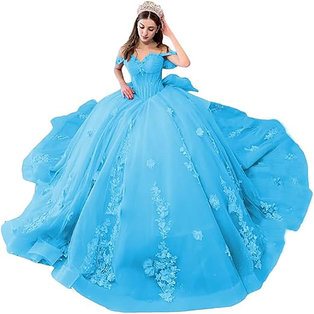 Sweetheart Ball Gown Quinceanera Dresses Bead Appliques Flower Pink Prom Dress Party Gowns Vestidos De 15 Anos