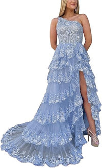 Robe de soirée à volants et à paillettes pour femme, asymétrique, asymétrique, ligne A, sexy, fente latérale, robe de soirée formelle