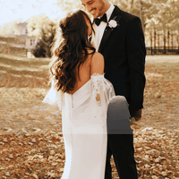 Elegant Mermaid Wedding Dresses With Lace Detachable Sleeves Strapless 2025 Bridal Gowns