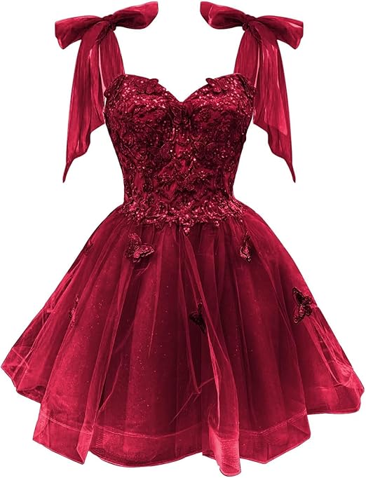 Robe de bal en tulle longueur thé pour femmes, épaules dénudées, robe de bal pour adolescentes, robe de princesse bouffante perlée en cœur
