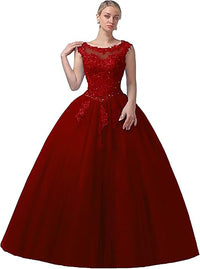 Vestidos de Noiva Encantadores com Decote Barco em Renda, Vestidos de Quinceanera, Vestidos de Baile de Princesa para Festa e Aniversário