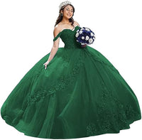 Abiti da Quinceanera in tulle di lusso con spalline sottili, abito da ballo lungo con applicazioni di pizzo gonfio, abito da sera per donna