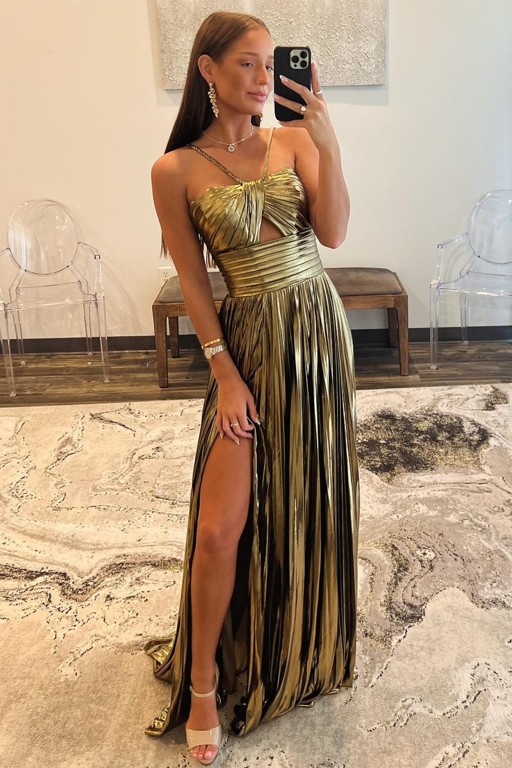 Robe de soirée à paillettes noires, robe de soirée de luxe en dentelle brodée, fentes latérales, robe de soirée de remise de diplôme pour femmes
