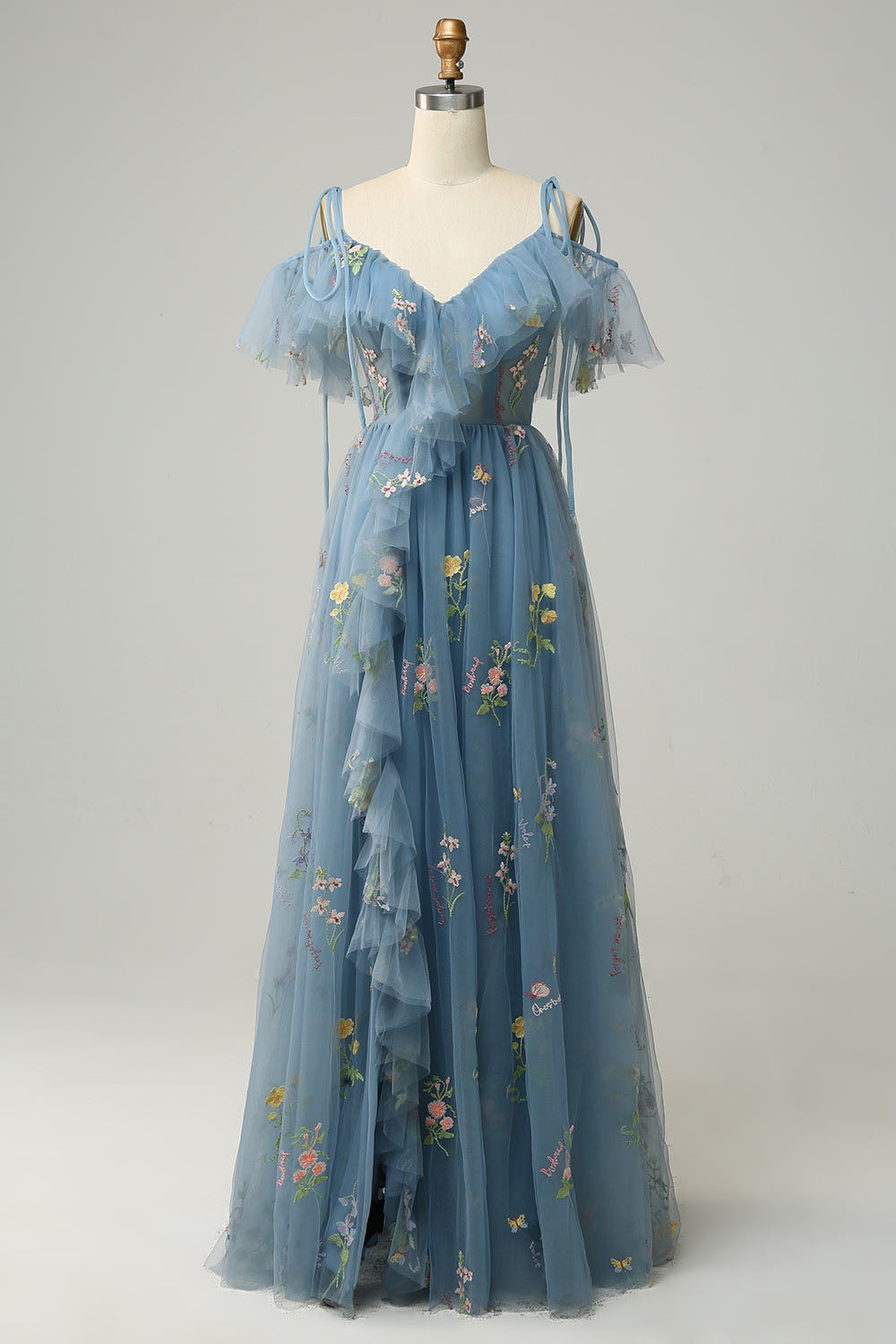 Vestido de Baile Elegante em Camadas com Aplicações de Renda, Sem Mangas, Pregas, Vestido Formal Ms2504071