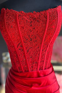 Vestido de baile evasê com pregas e recortes, decote coração, sexy, com fenda alta, vestido de noite elegante Ms2504012