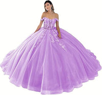 Off The Shoulder Quinceanera Dresses Ball Gown Puffy Sweet 16 Dresses for Teens Lace 15 Dresses for Quinceanera