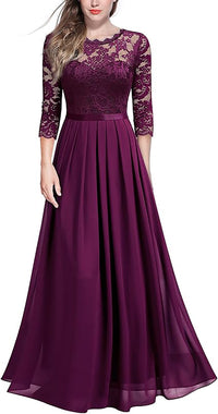 Virina Eleganta Flora Punta 3/4-Manika Florknabina Robo Formala Maxi-Vespera Robo