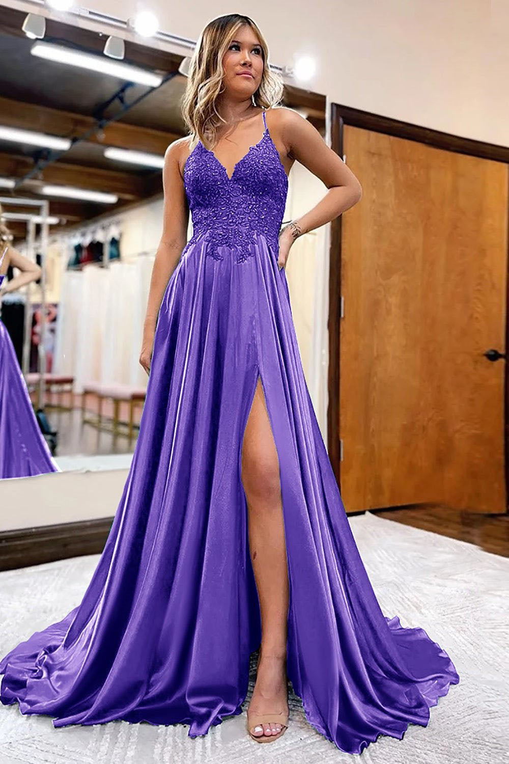 Vestido de baile evasê com pregas e recortes, decote coração, sexy, com fenda alta, vestido de noite elegante Ms2504012