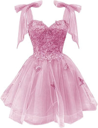 Robe de bal en tulle longueur thé pour femmes, épaules dénudées, robe de bal pour adolescentes, robe de princesse bouffante perlée en cœur