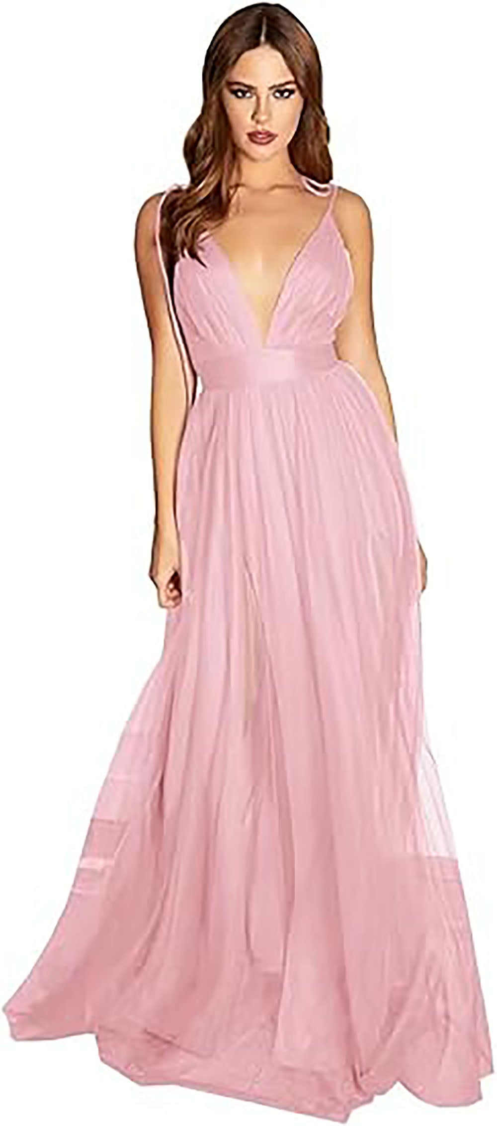 Abiti da sera lunghi formali da donna con spalline sottili, linea ad A, in tulle