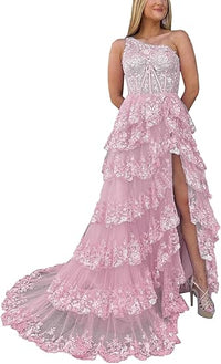 Robe de soirée à volants et à paillettes pour femme, asymétrique, asymétrique, ligne A, sexy, fente latérale, robe de soirée formelle