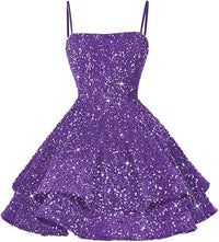 Vestiti corti con paillettes per il ritorno a casa per adolescenti 2024, spalline sottili scintillanti, abito da ballo Sweet 16, abito da cocktail