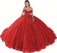 Off The Shoulder Quinceanera Dresses Ball Gown Puffy Sweet 16 Dresses for Teens Lace 15 Dresses for Quinceanera