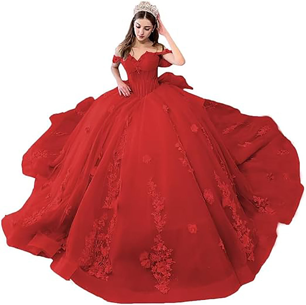 Sweetheart Ball Gown Quinceanera Dresses Bead Appliques Flower Pink Prom Dress Party Gowns Vestidos De 15 Anos