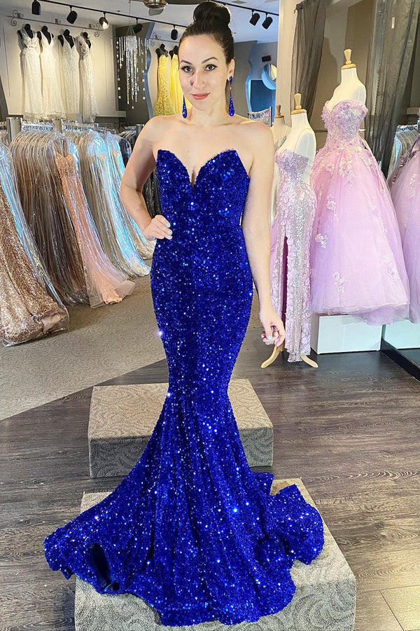 Glitter Mermaid Prom Dresses Sweetheart Sequins Evening Dress Ms2508043