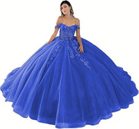 Off The Shoulder Quinceanera Dresses Ball Gown Puffy Sweet 16 Dresses for Teens Lace 15 Dresses for Quinceanera