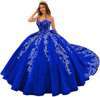 Wunderschöne trägerlose Quinceanera-Kleider mit Perlen, Ballkleid, bauschige Spitze, Ballkleider mit Schleppe, Blumenmuster, Sweet 15 16 Kleider