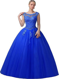Vestidos de Noiva Encantadores com Decote Barco em Renda, Vestidos de Quinceanera, Vestidos de Baile de Princesa para Festa e Aniversário