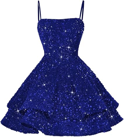 Vestiti corti con paillettes per il ritorno a casa per adolescenti 2024, spalline sottili scintillanti, abito da ballo Sweet 16, abito da cocktail