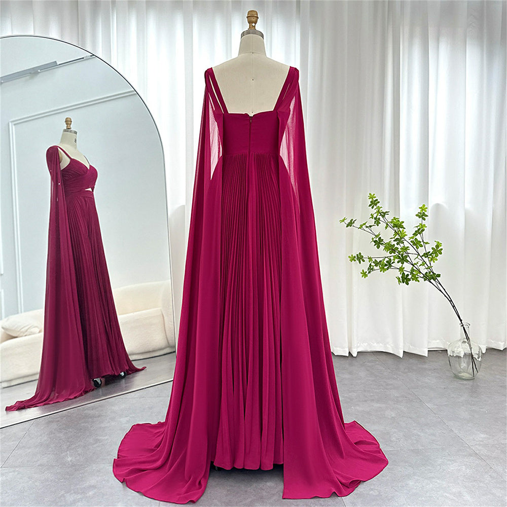 Abiti da Celebrità Abito da Festa in Chiffon Donna Elegante Abito da Sera Formale Pieghe Abito da Gala Donna