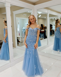 Vestido de Festa com Tule, Apliques de Renda, Modelo Sereia, Vestido Formal de Noite para Ocasião Especial Ms2504022