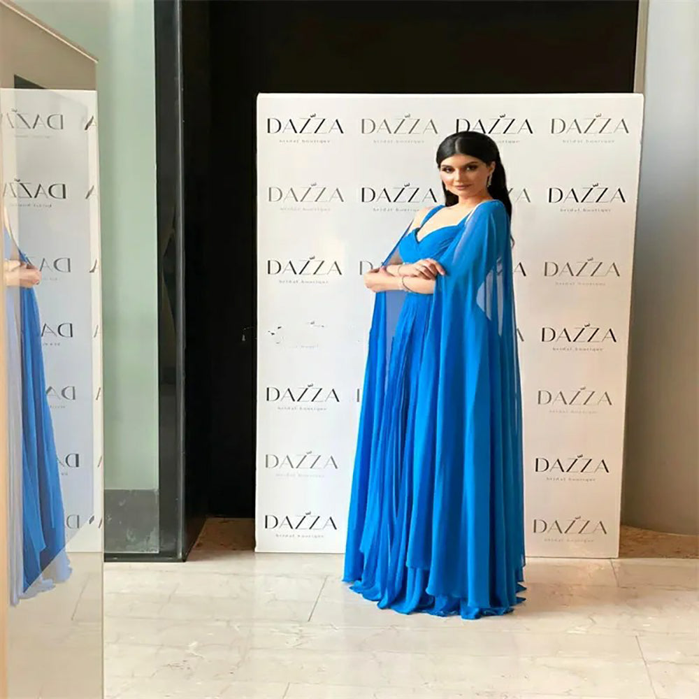 Abiti da Celebrità Abito da Festa in Chiffon Donna Elegante Abito da Sera Formale Pieghe Abito da Gala Donna