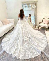 Boho Wedding Dresses For Women Luxury Off the Shoulder Sweetheart Lace Appliques Bridal Gown Ball Gown