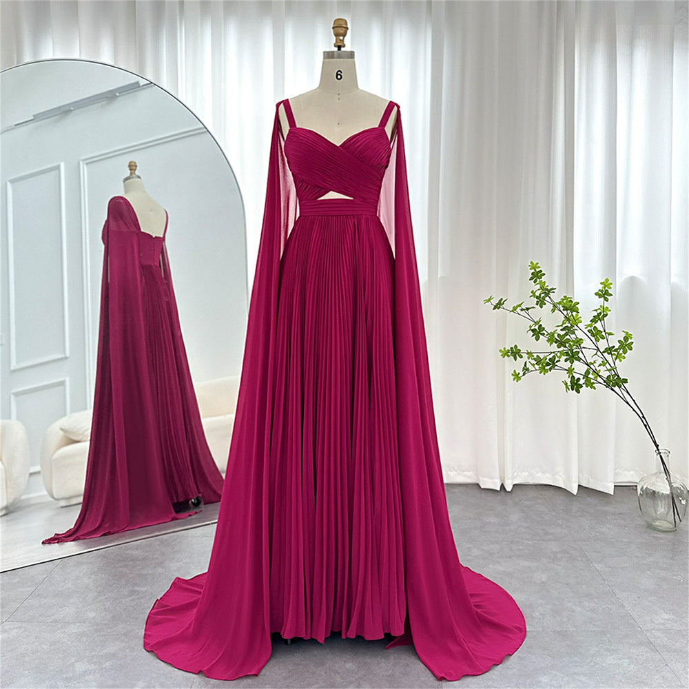Abiti da Celebrità Abito da Festa in Chiffon Donna Elegante Abito da Sera Formale Pieghe Abito da Gala Donna
