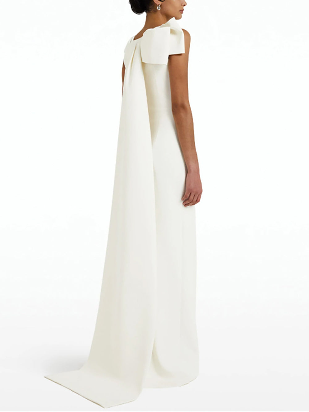 Abito da sera alla moda da donna con scollo a O, fiocco, scialle, lungo, elegante, abito da ballo, abiti da festa
