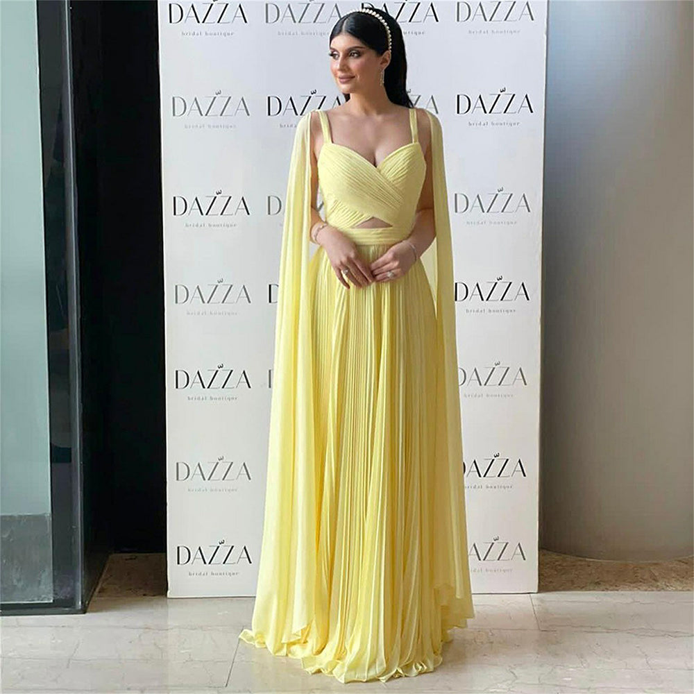 Abiti da Celebrità Abito da Festa in Chiffon Donna Elegante Abito da Sera Formale Pieghe Abito da Gala Donna