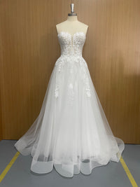 Vestidos de Noiva Elegantes em Renda para Mulheres, Linha A, Sem Mangas, Decote em V, Vestidos Nupciais de Luxo
