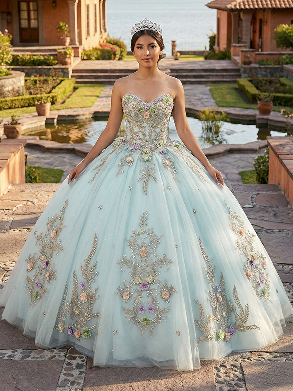 Sage Green Quinceanera Dress Strapless Floral Applique Tulle Ball Gown Msikoods Official Store Sage Green Quinceanera Dress Strapless Floral Applique Tulle Ball Gown Msikoods Official Store