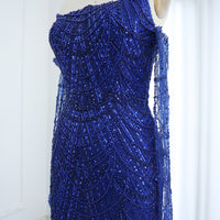 Vestidos de Noite de Sereia de Luxo com Luvas, Bordados e Lantejoulas, Vestido de Baile para Mulheres, Vestidos de Festa