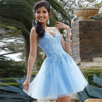 Vestidos de Baile de Comprimento Chá em Tule para Mulheres, Vestidos de Baile Ombro a Ombro, Vestidos de Princesa Jovens com Decote Coração, Bordados e Bufantes