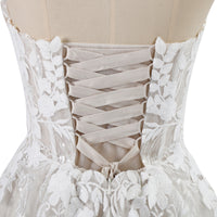 Vestidos de Noiva Elegantes em Renda para Mulheres, Linha A, Sem Mangas, Decote em V, Vestidos Nupciais de Luxo