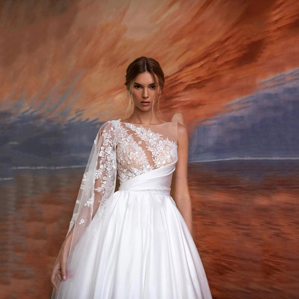 Sexy Bohemia Wedding Dresses Vintage Pockest A-Line Lace Allliques Bridal Gowns Princess Bride Dress