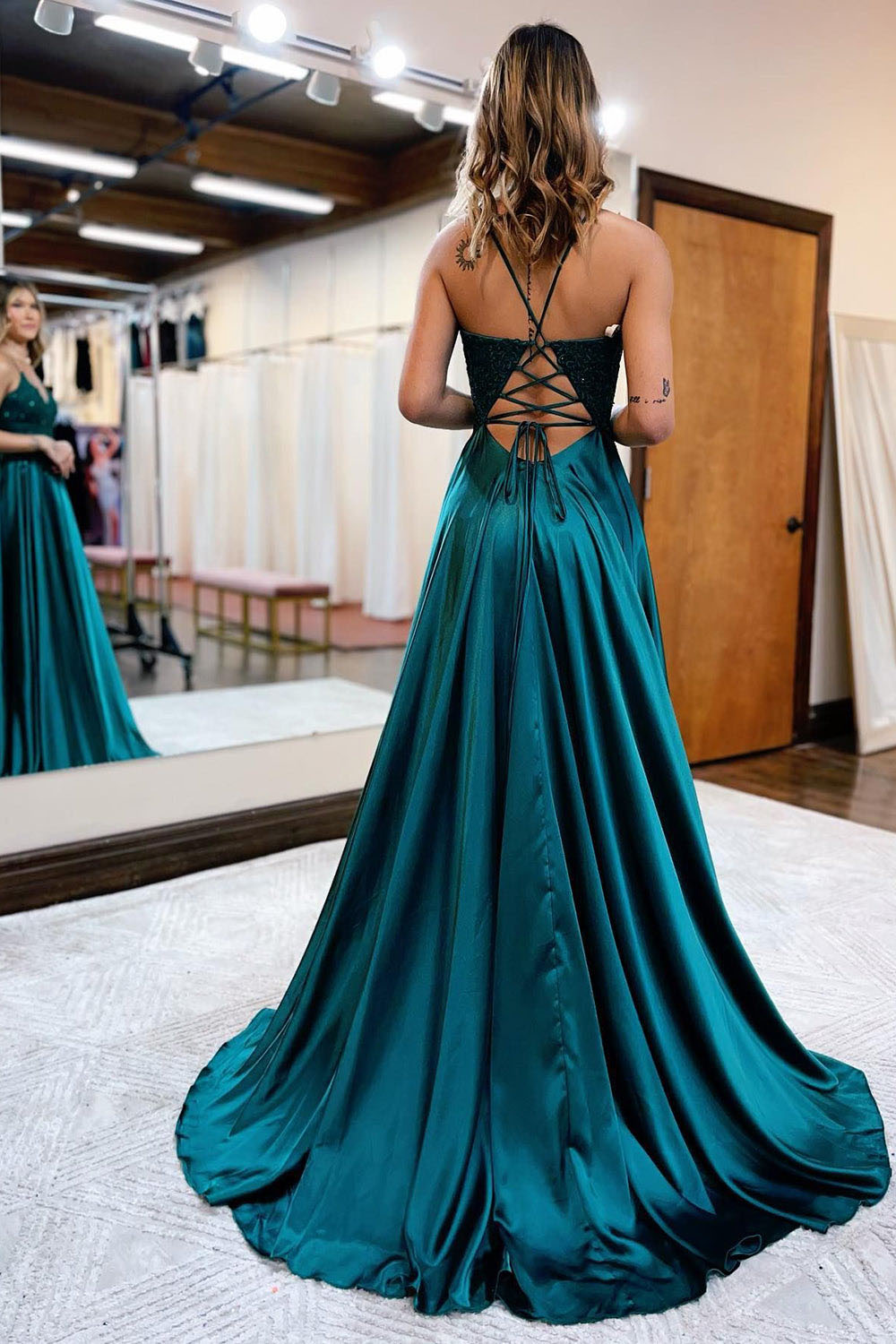 Vestido de baile evasê com pregas e recortes, decote coração, sexy, com fenda alta, vestido de noite elegante Ms2504012