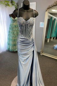 Robe de soirée à paillettes noires, robe de soirée de luxe en dentelle brodée, fentes latérales, robe de soirée de remise de diplôme pour femmes