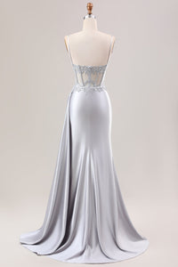 Robe de soirée à paillettes noires, robe de soirée de luxe en dentelle brodée, fentes latérales, robe de soirée de remise de diplôme pour femmes