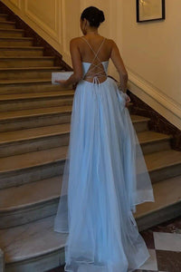 Vestido de Baile Elegante em Camadas com Aplicações de Renda, Sem Mangas, Pregas, Vestido Formal Ms2504071