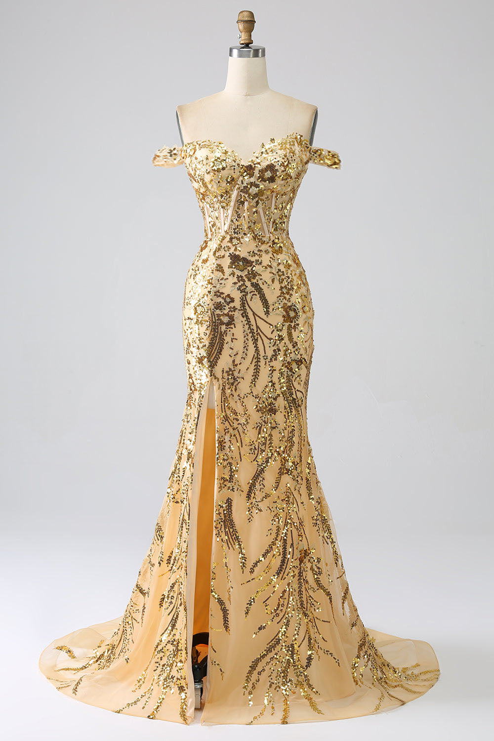 Robe de soirée longue en tulle à bretelles spaghetti et décolleté plongeant pour femme