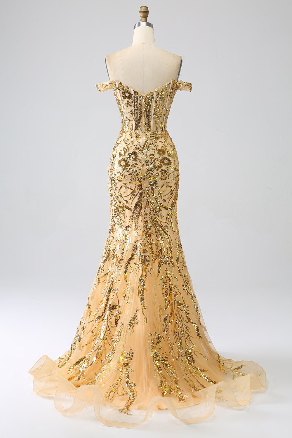 Robe de soirée longue en tulle à bretelles spaghetti et décolleté plongeant pour femme