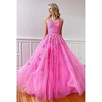 Abiti da sera lunghi con spalline sottili in tulle, applicazioni in pizzo, abiti da ballo per donne, vestito da festa
