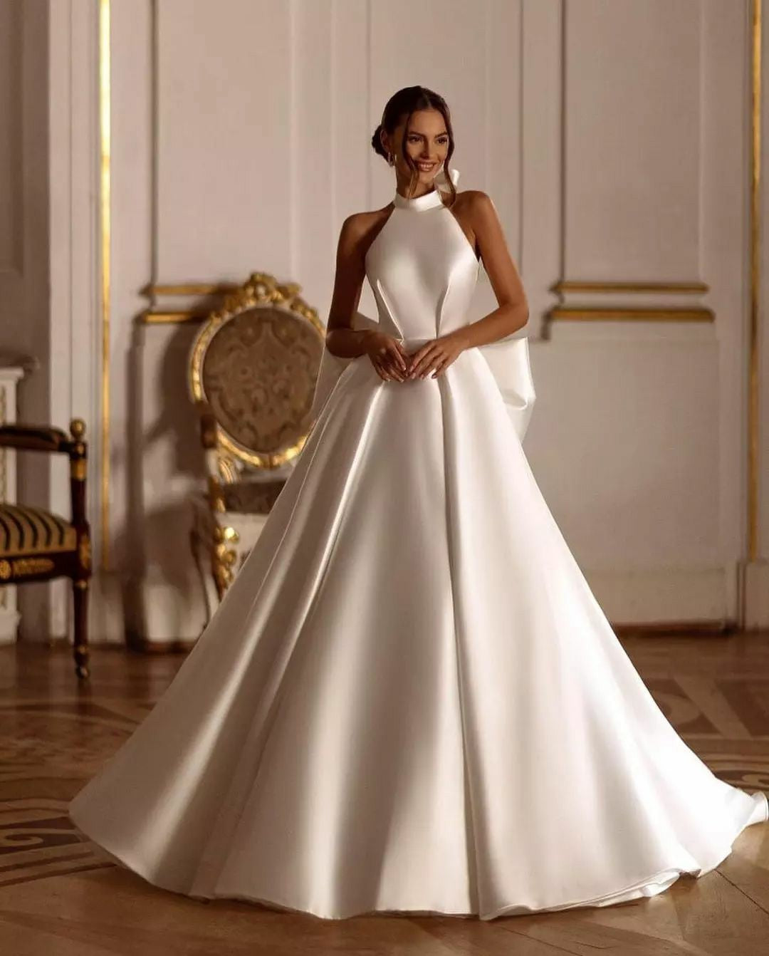 Langärmelige Brautkleider für die Braut, Brautkleider mit V-Ausschnitt, Spitzentüll, Brautkleider für Frauen mit Schleppe