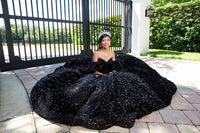 Abiti Quinceanera con Spalline Sottili, Gonne a Palloncino con Pizzo a Farfalla e Perline, Tulle Scintillante, Abiti Sweet 16