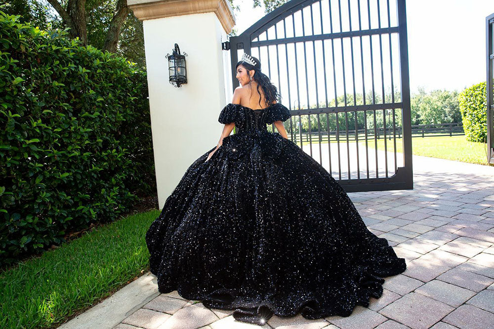 Abiti Quinceanera con Spalline Sottili, Gonne a Palloncino con Pizzo a Farfalla e Perline, Tulle Scintillante, Abiti Sweet 16