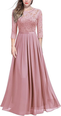 Virina Eleganta Flora Punta 3/4-Manika Florknabina Robo Formala Maxi-Vespera Robo