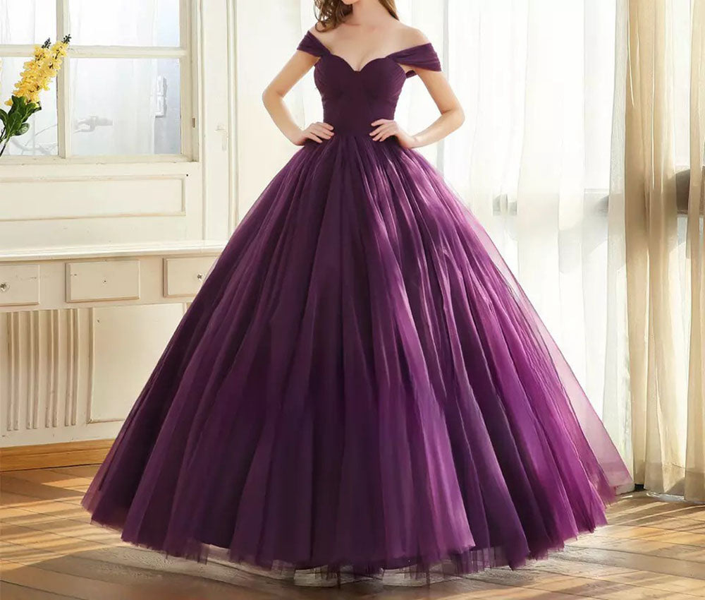 Vestido Longo de Festa Luxuoso 2025 em Tule Ombro a Ombro para Ocasiões Formais