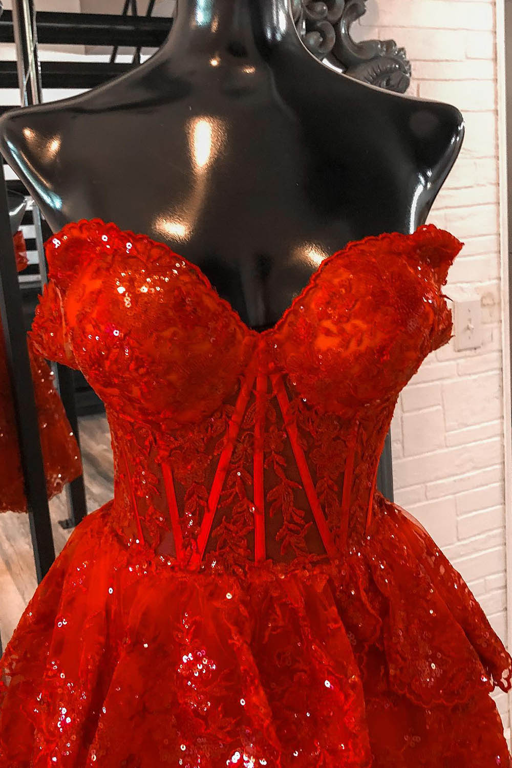 Sequin Lace Sequins Short Prom Dress Open Back Graduation Party Gown Ms2508092