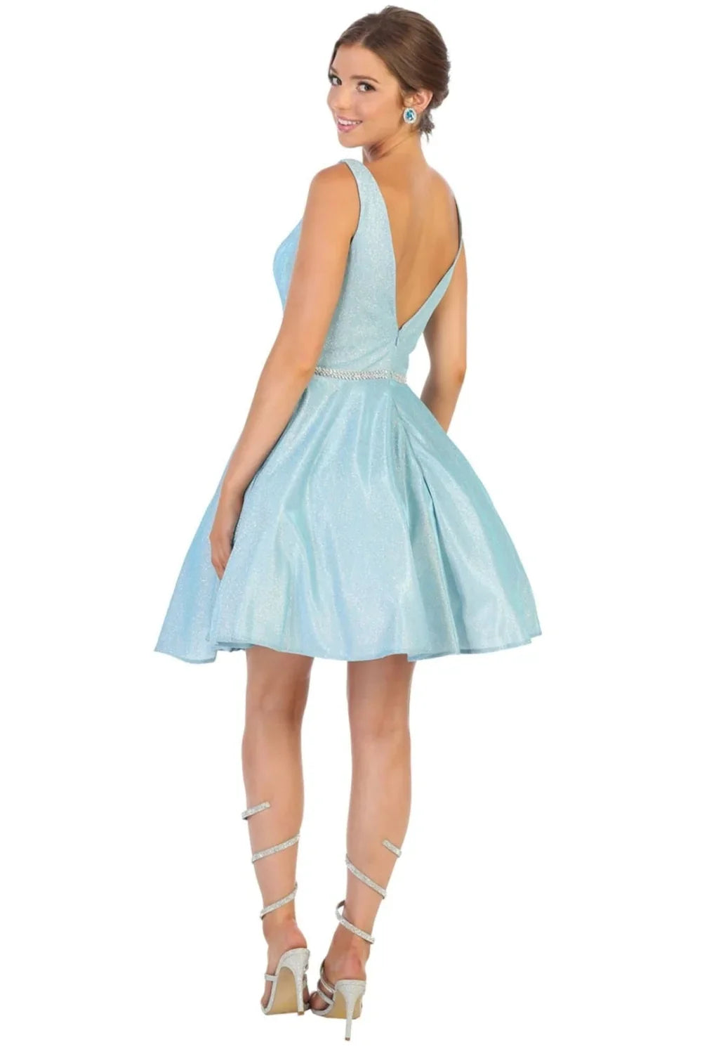 Robes de soirée à paillettes scintillantes 2024 pour adolescentes, épaules dénudées, courtes, en dentelle, robes de bal, robe de cocktail